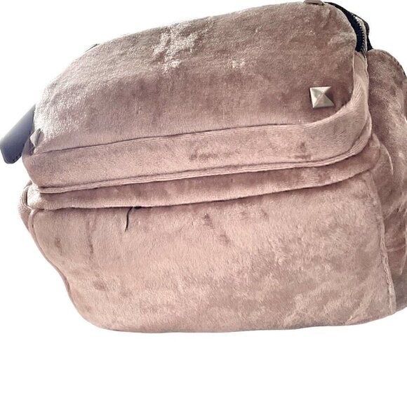 Madden Girl Pale Pink Crushed Velvet Purse Backpack Silver Studs Detail Women’s main image 7